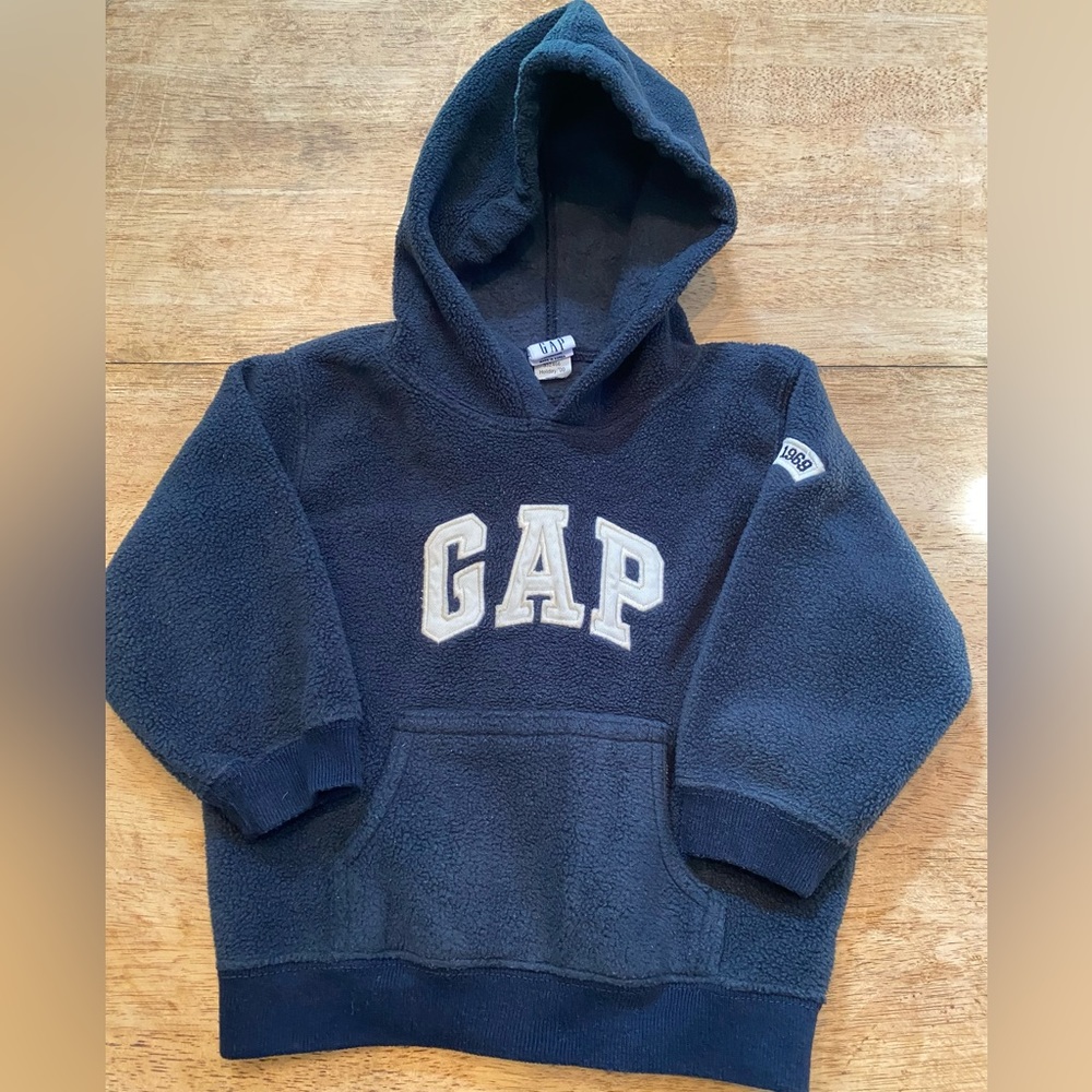 Vintage Baby Gap XL (18-24 Months) Navy‎ Graphic Hoodie